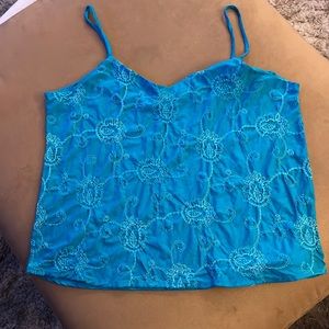 Embroidered turquoise Camisole